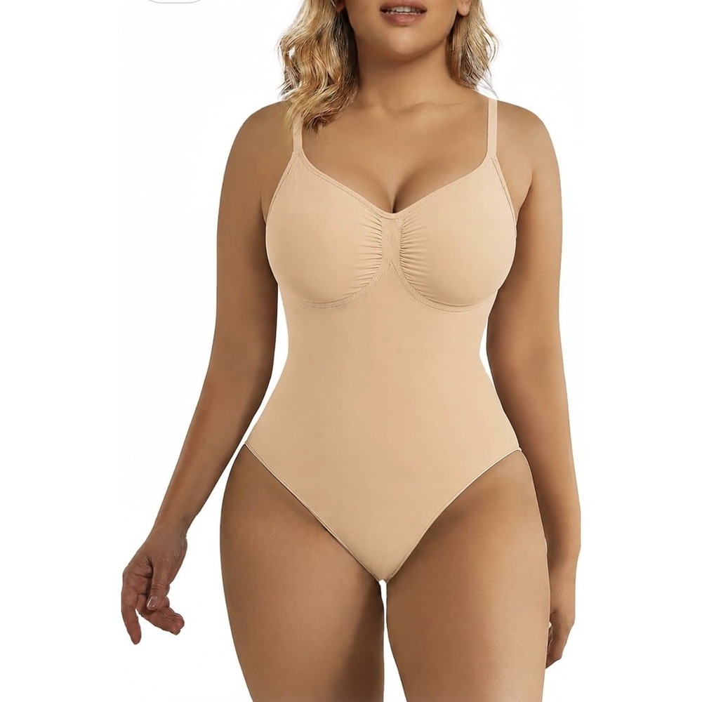 SHAPERX Bodysuit for Women Tummy Control Shapewear Seamless Sculpting Thong S/M